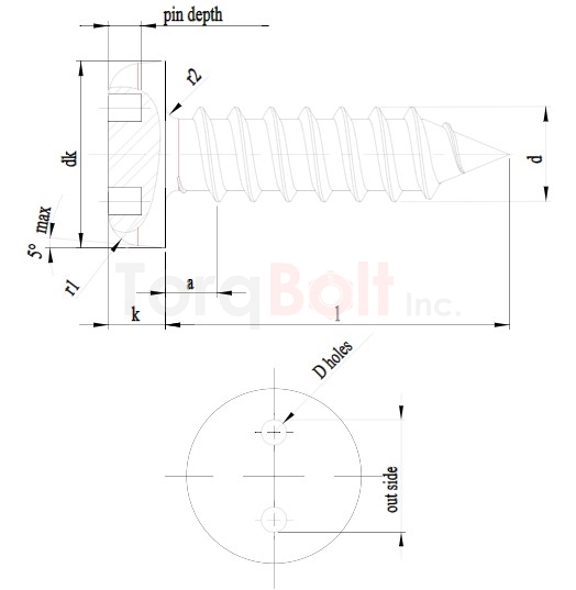 2hole Pan Self Tapping Security Screws