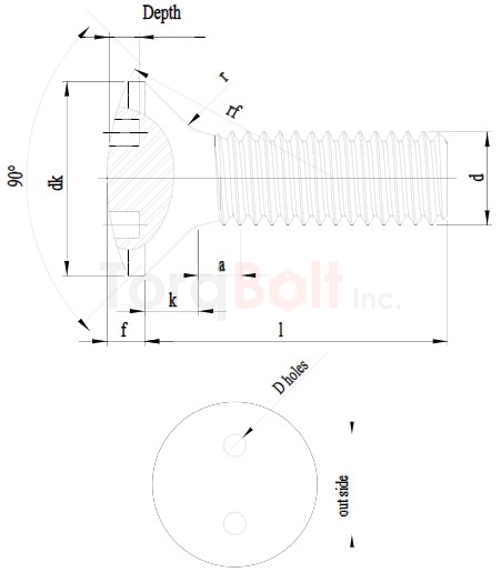 2hole Raised Countersunk Security Screws