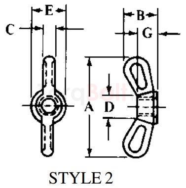 AMSI/ASME B18.17 Type C Style 2 Wing Nuts