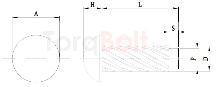 ASME B18.6.3 Round Head Hammer Drives