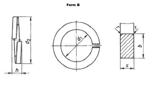 DIN 127 Form B Rectangular Section Spring Washers