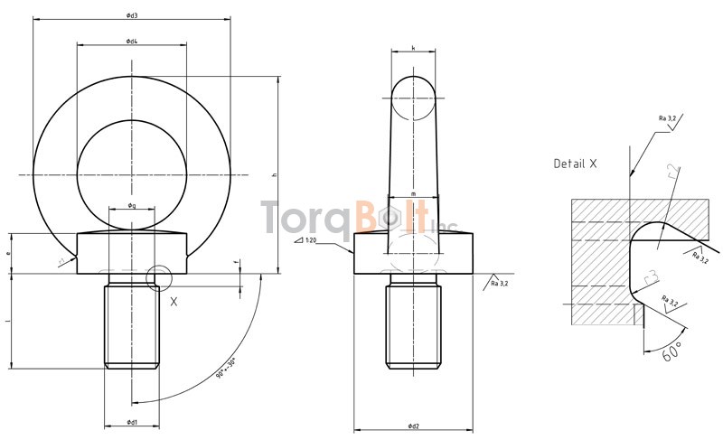 DIN 580 Forged Lifting Eyes/Eye Bolts