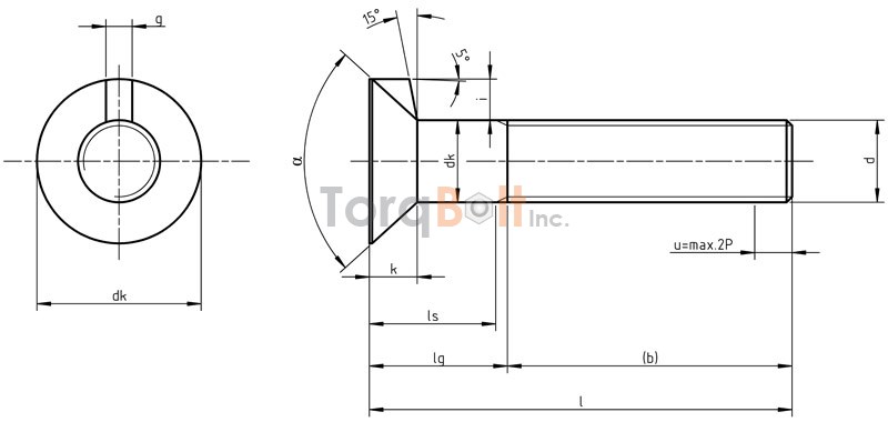 DIN 604 Flat Countersunk Nib Bolts