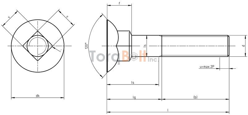 DIN 608 Countersunk Square Head Bolts With Short Neck