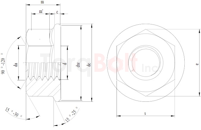 DIN 6923 Non Serrated Flanged Nuts