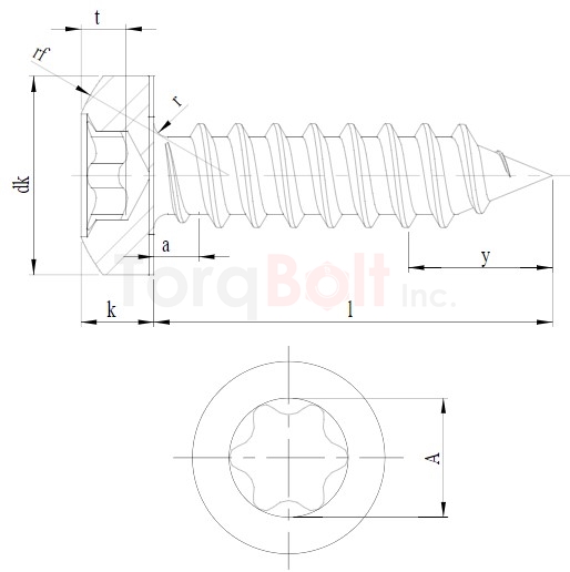 DIN 7981C Hexalobular Pan AB Self Tapping Screws