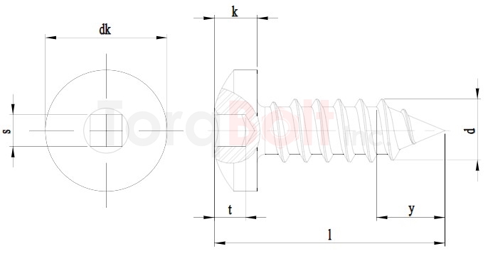 DIN 7981C Square Drive Pan Self Tapping Screws