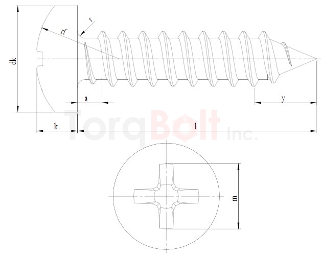 DIN 7981CH Phillips Pan AB Self Tapping Screws