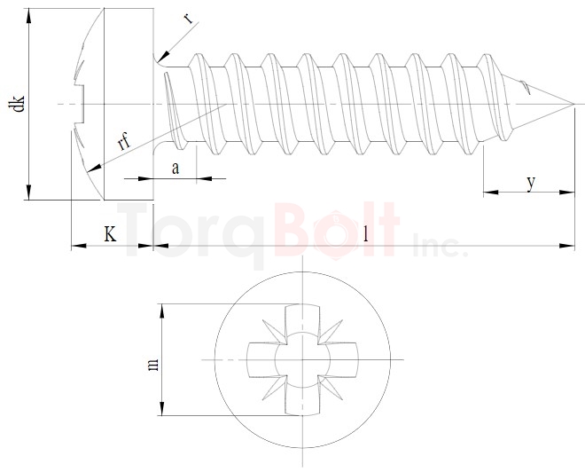 DIN 7981CZ Pozi Pan AB Self Tapping Screws