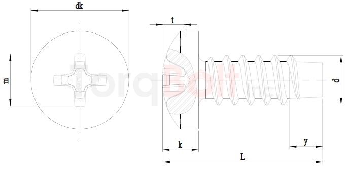 DIN 7981FH Phillips Pan B Self Tapping Screws