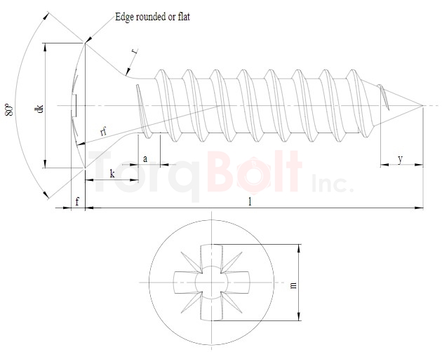 DIN 7983CZ Pozi Raised Countersunk AB Self Tapping Screws