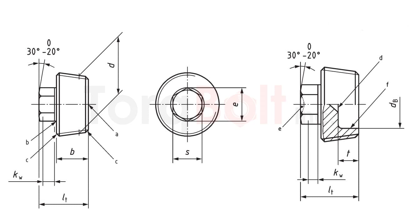 Locking screw with hexagon socket