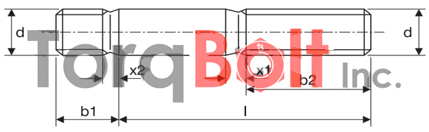 DIN 938 Double End Stud Bolts with Thread Engagement Length Equals to 1 x Diameter