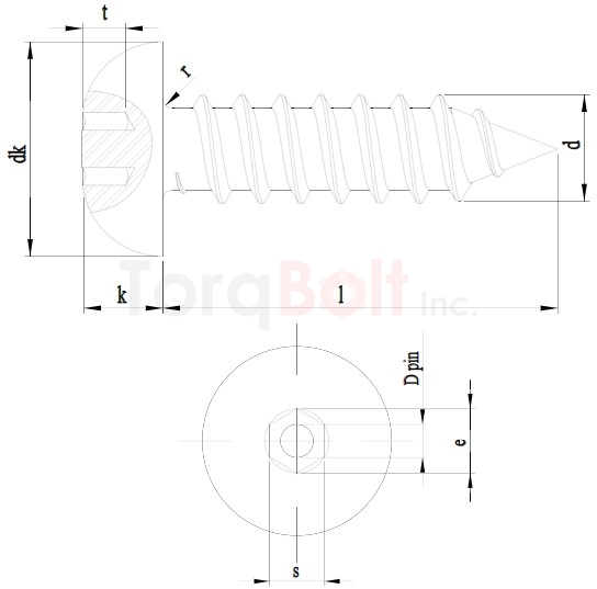 Hex Socket Pin Button Self Tapping Security Screws