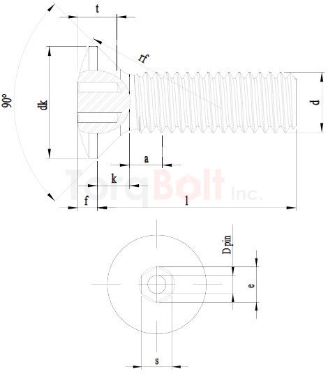 Hex Socket Pin Raised Countersunk Security Screws