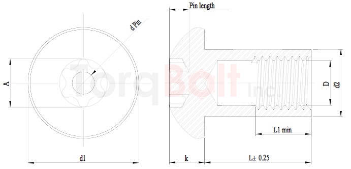 Hexalobular + Pin Security Barrel Nuts