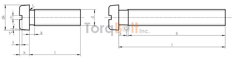 ISO 1207 Slotted Cheese Head Machine Screws