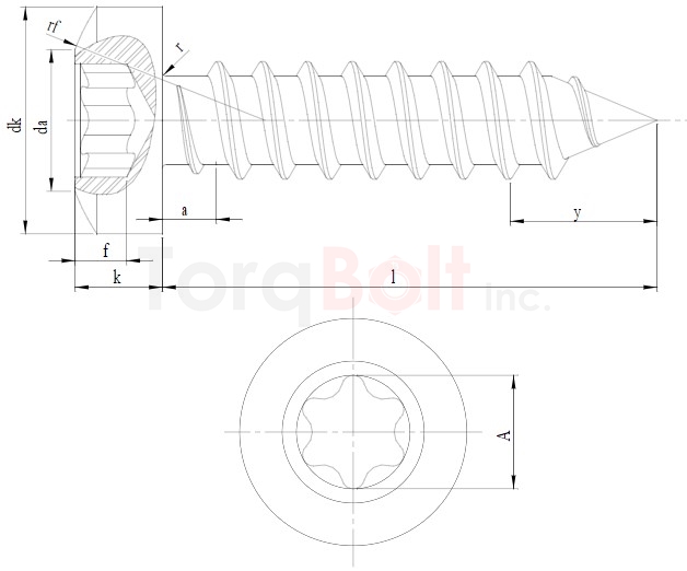 ISO 14585 Hexalobular Pan AB Self Tapping Screws