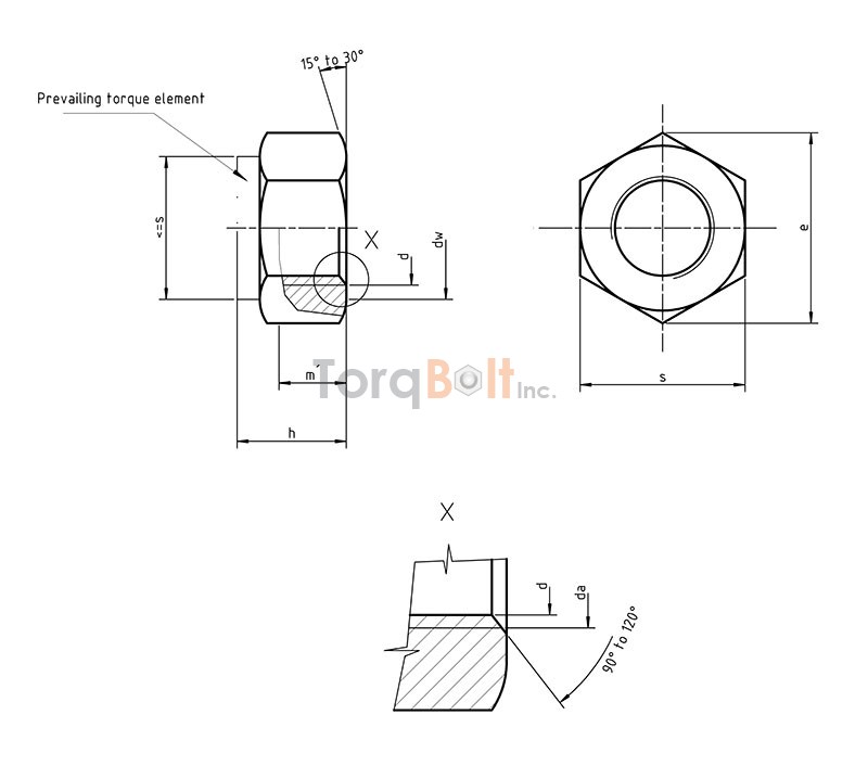 ISO 7040 Nylon Insert Lock Nuts / Nylock Nuts