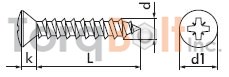 ISO 7051 Cross Recessed Countersunk Head Tapping Screws