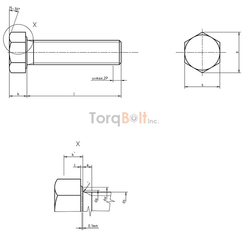 ISO 8676 Hexagon Head Screws with Fine Threads